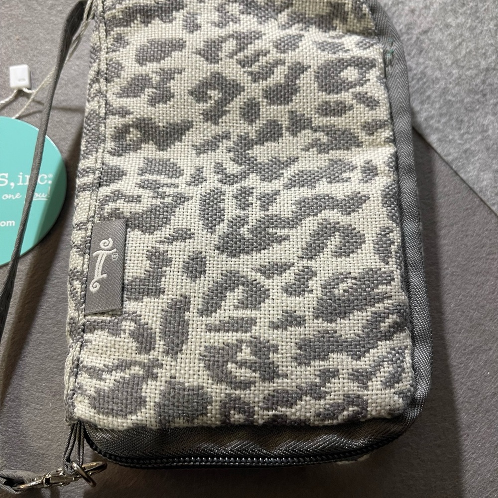 Initials, Inc Grey Cheetah tech wallet